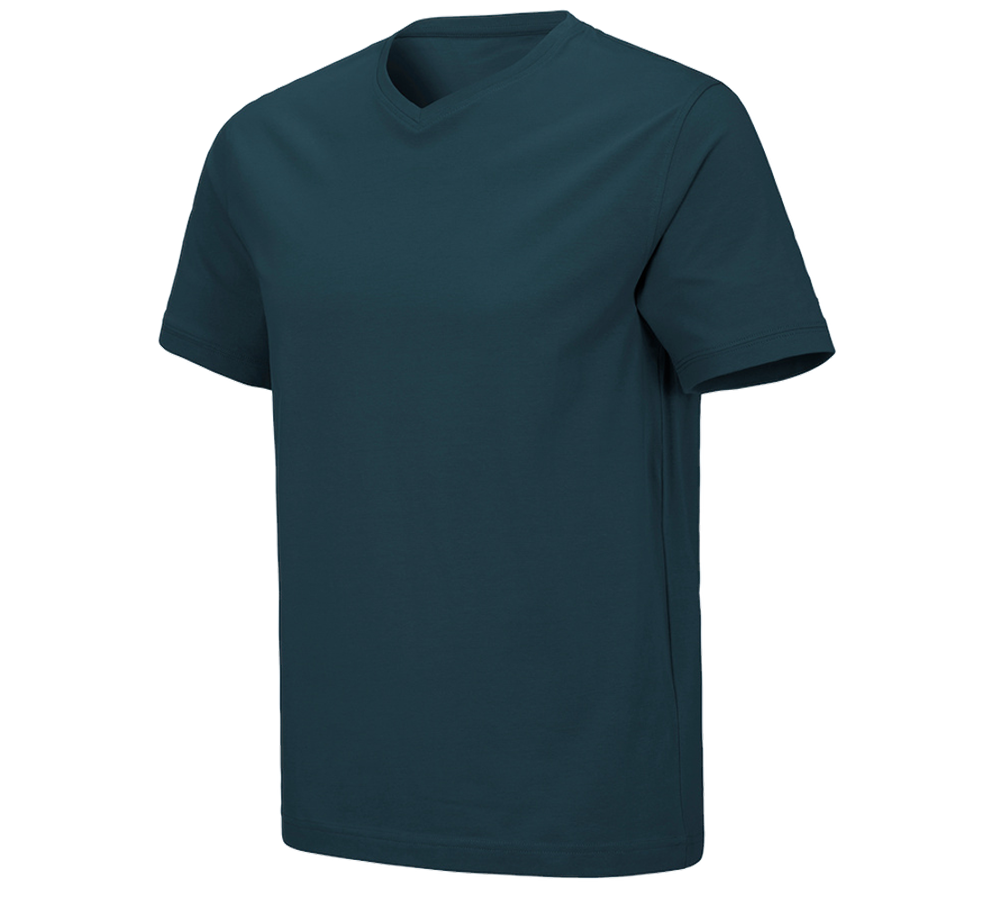 Trička, svetry & košile: e.s. Tričko cotton stretch V-Neck + mořská modrá