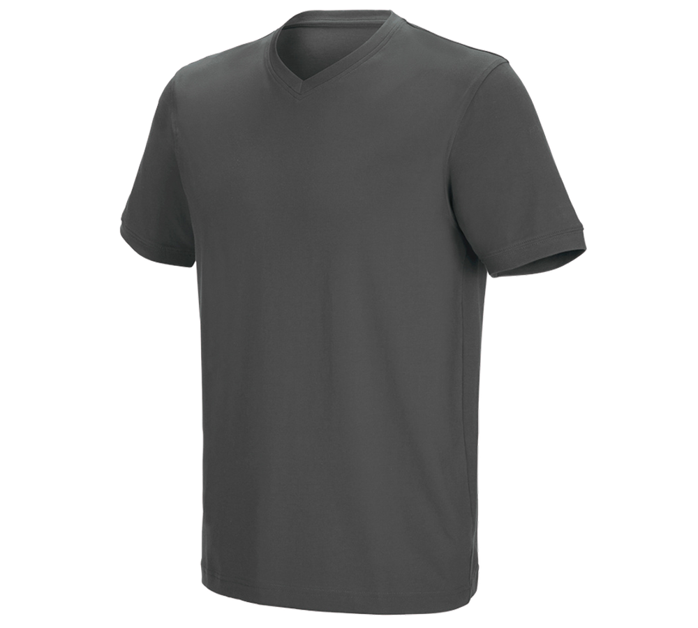 Trička, svetry & košile: e.s. Tričko cotton stretch V-Neck + antracit