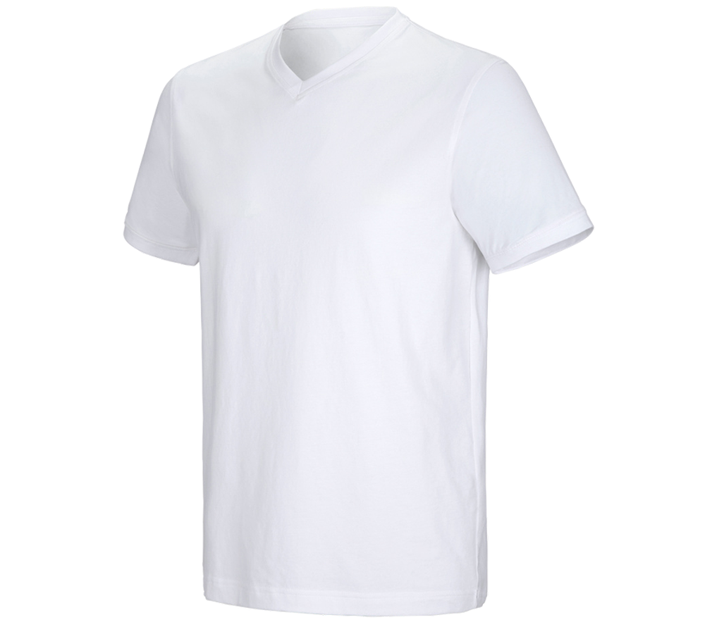 Trička, svetry & košile: e.s. Tričko cotton stretch V-Neck + bílá