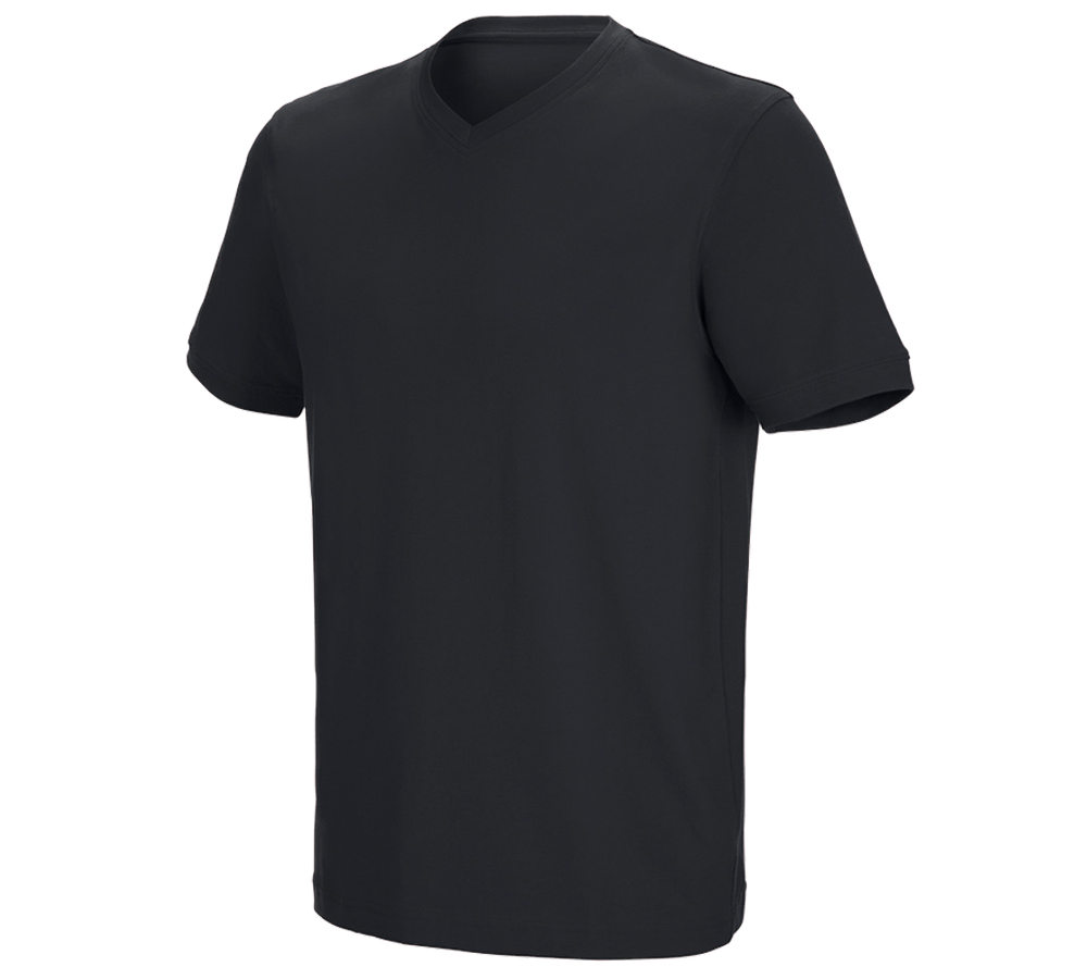 Trička, svetry & košile: e.s. Tričko cotton stretch V-Neck + černá