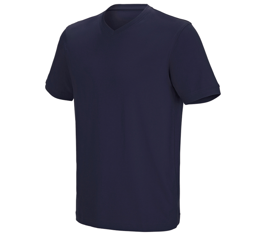 Trička, svetry & košile: e.s. Tričko cotton stretch V-Neck + tmavomodrá