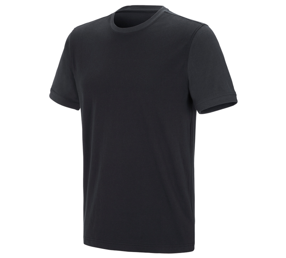 Trička, svetry & košile: e.s. Tričko cotton stretch bicolor + černá/grafit