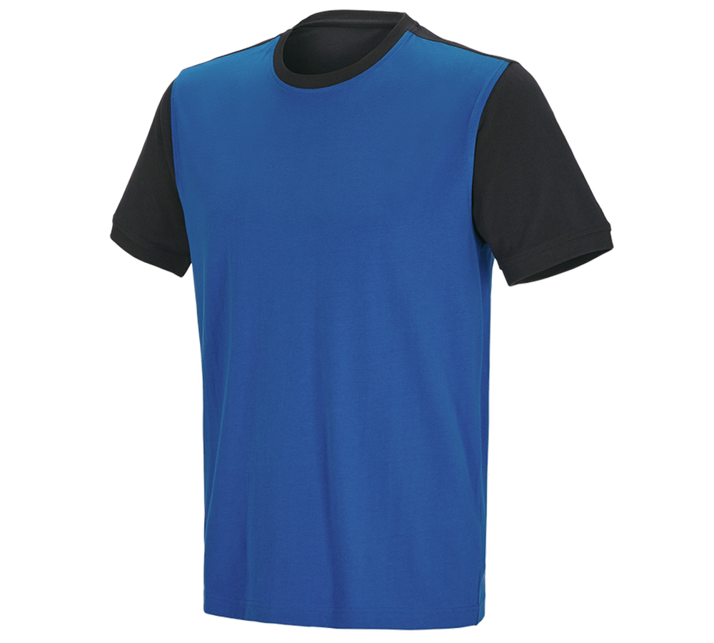 Trička, svetry & košile: e.s. Tričko cotton stretch bicolor + enciánově modrá/grafit