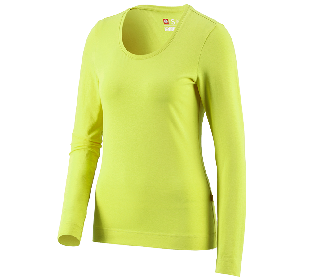 Trička | Svetry | Košile: e.s. triko s dlouhým rukávem cotton stretch,dámské + májové zelená
