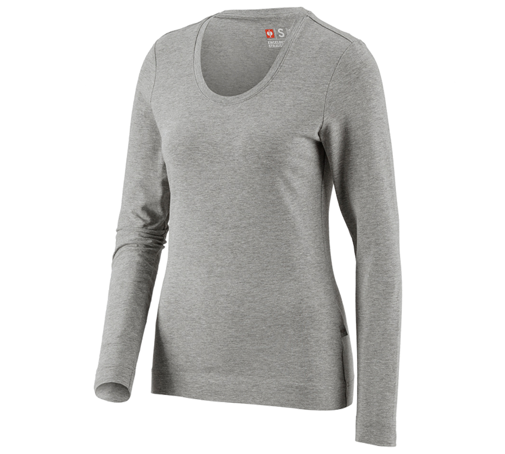 Témata: e.s. triko s dlouhým rukávem cotton stretch,dámské + šedý melír