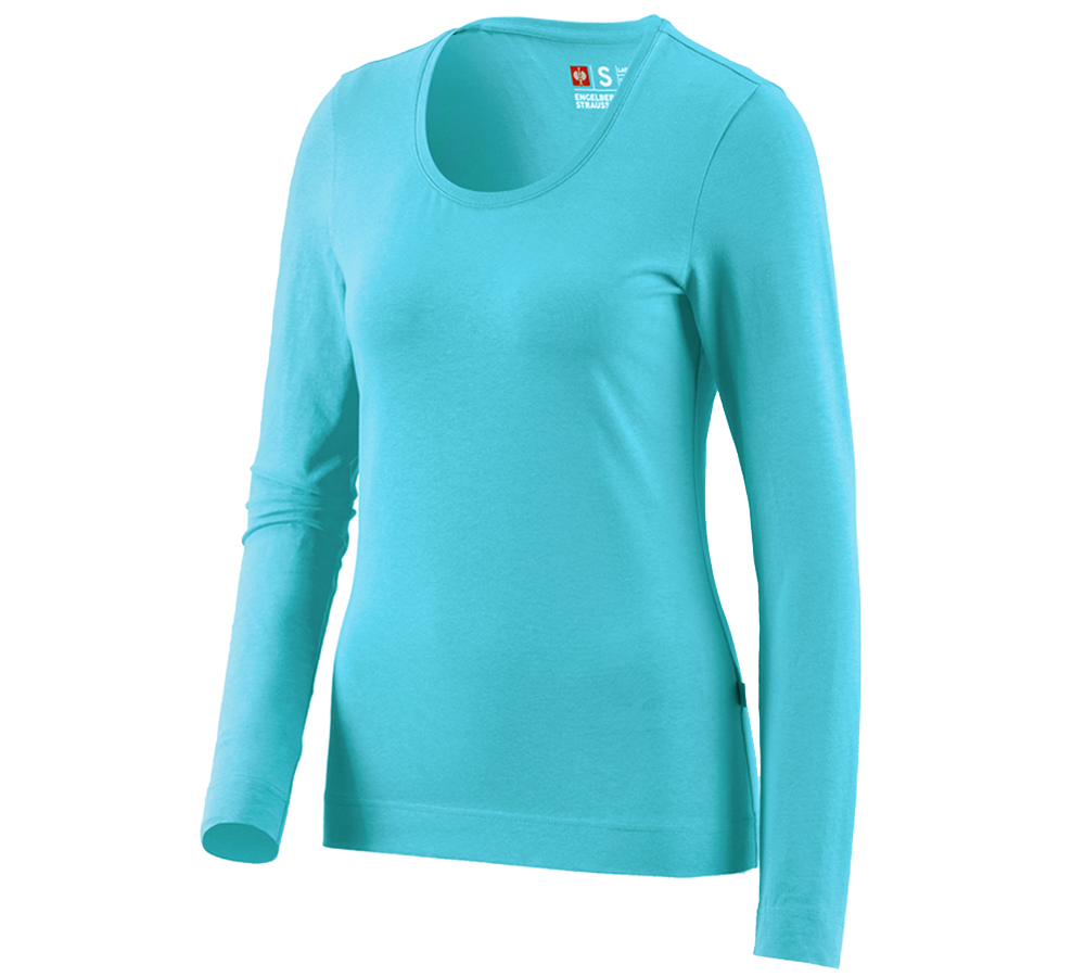 Trička | Svetry | Košile: e.s. triko s dlouhým rukávem cotton stretch,dámské + modrá capri