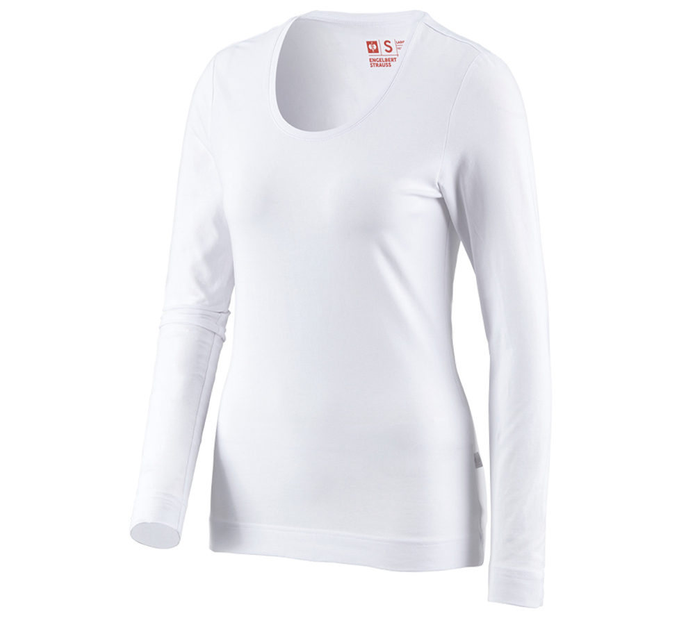 Trička | Svetry | Košile: e.s. triko s dlouhým rukávem cotton stretch,dámské + bílá