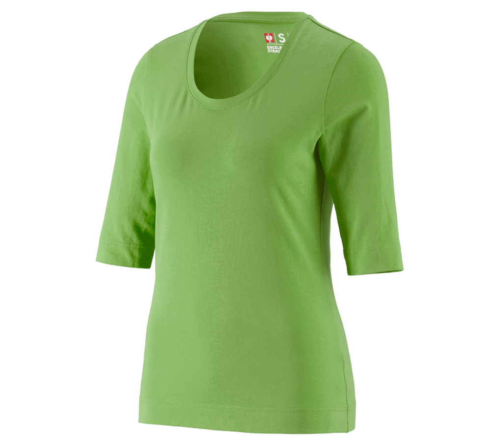 Trička | Svetry | Košile: e.s. Tričko s 3/4 rukávy cotton stretch, dámské + mořská zelená