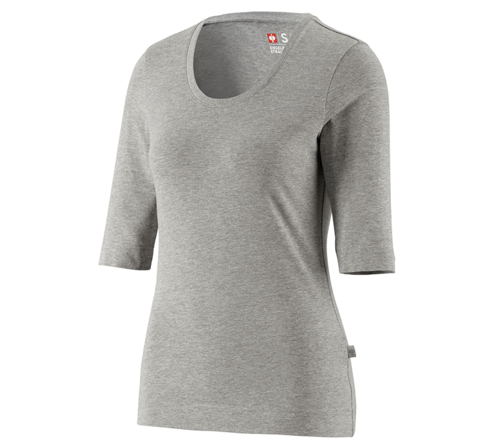 Trička | Svetry | Košile: e.s. Tričko s 3/4 rukávy cotton stretch, dámské + šedý melír