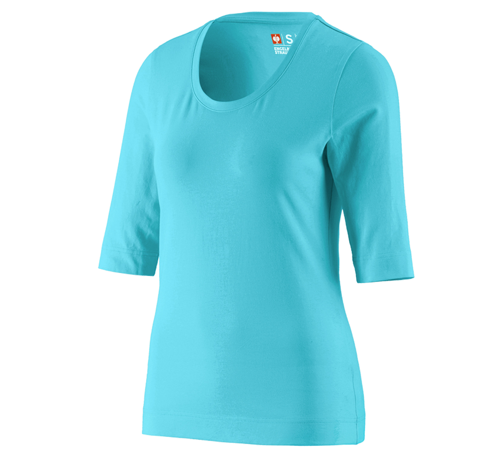 Trička | Svetry | Košile: e.s. Tričko s 3/4 rukávy cotton stretch, dámské + modrá capri