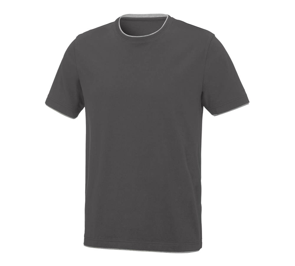 Trička, svetry & košile: e.s. Tričko cotton stretch Layer + antracit/platinová