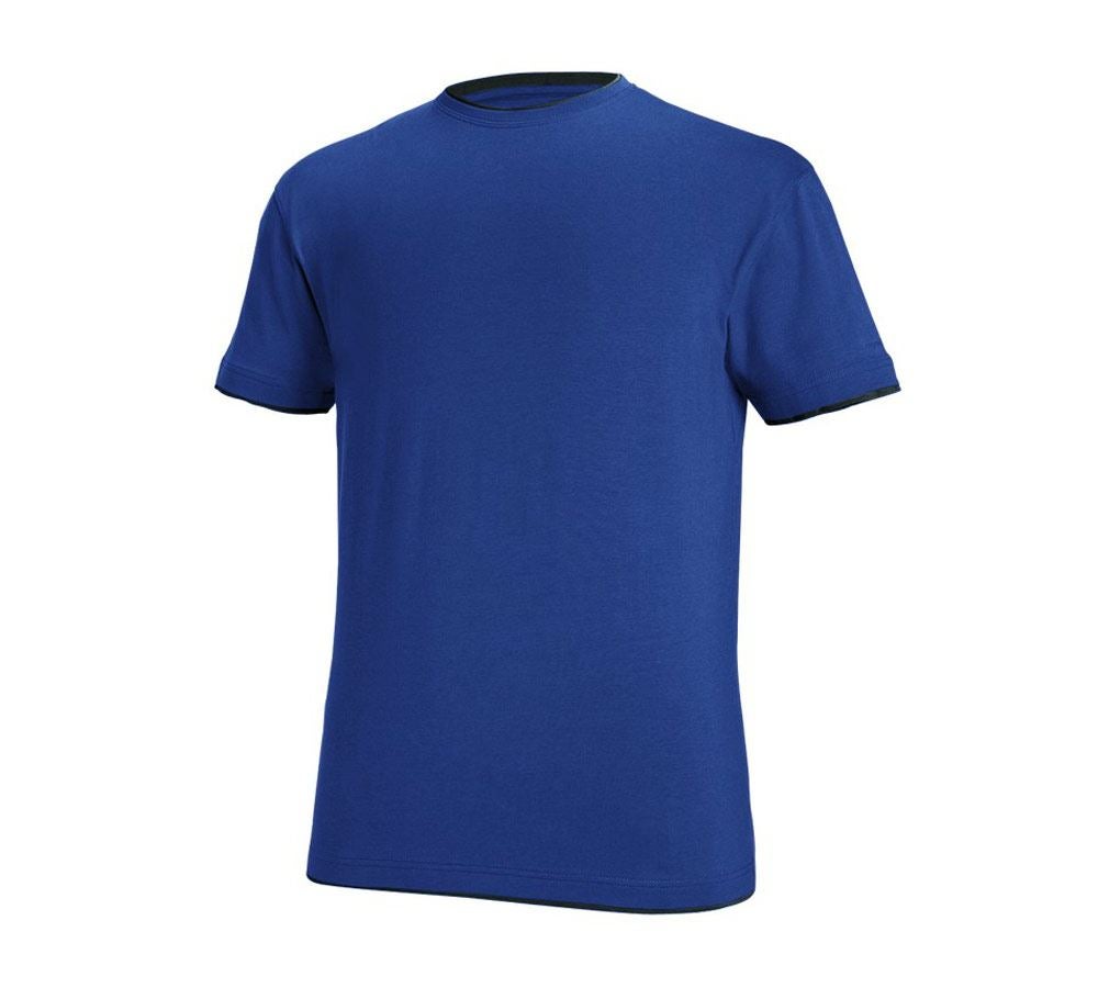 Trička, svetry & košile: e.s. Tričko cotton stretch Layer + modrá chrpa/černá