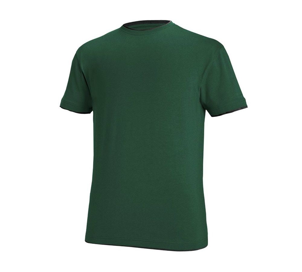 Trička, svetry & košile: e.s. Tričko cotton stretch Layer + zelená/černá