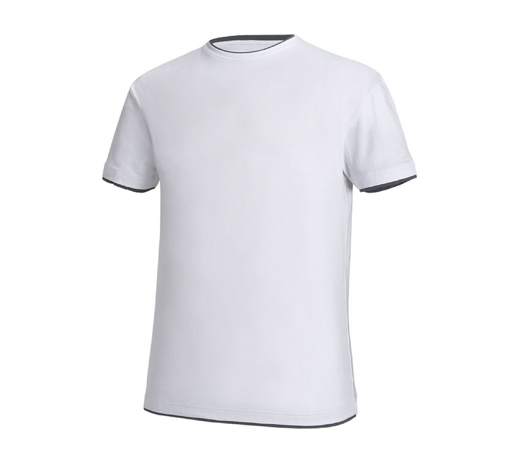 Trička, svetry & košile: e.s. Tričko cotton stretch Layer + bílá/šedá