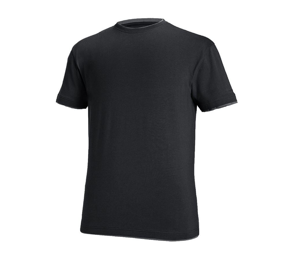 Trička, svetry & košile: e.s. Tričko cotton stretch Layer + černá/cement