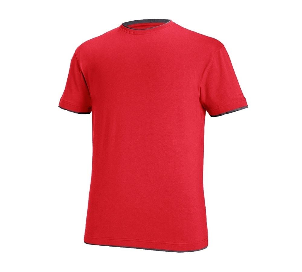 Trička, svetry & košile: e.s. Tričko cotton stretch Layer + ohnivě červená/černá
