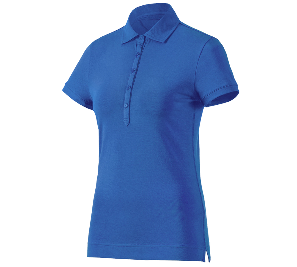 Témata: e.s. Polo-Tričko cotton stretch, dámské + enciánově modrá