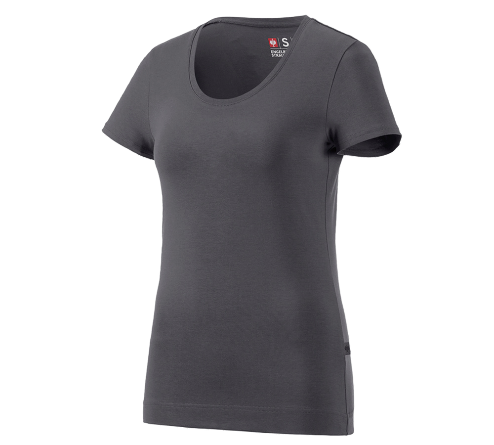 Trička | Svetry | Košile: e.s. Tričko cotton stretch, dámské + antracit