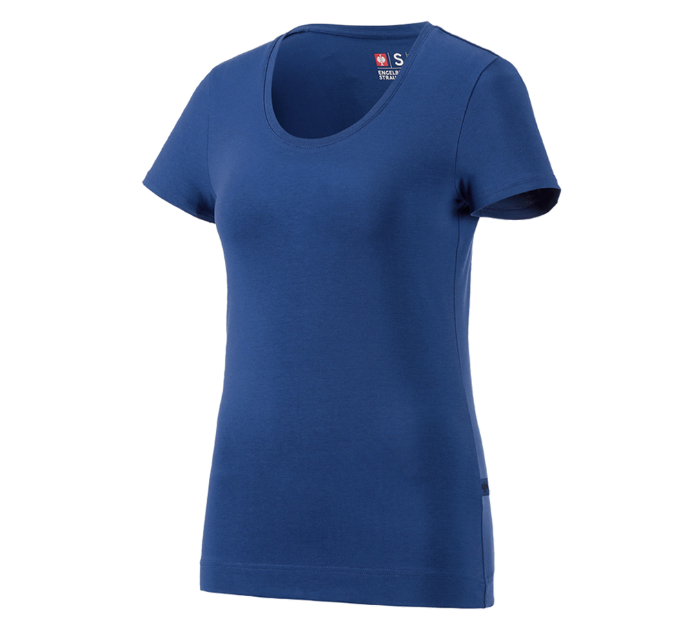 Trička | Svetry | Košile: e.s. Tričko cotton stretch, dámské + alkalická modrá