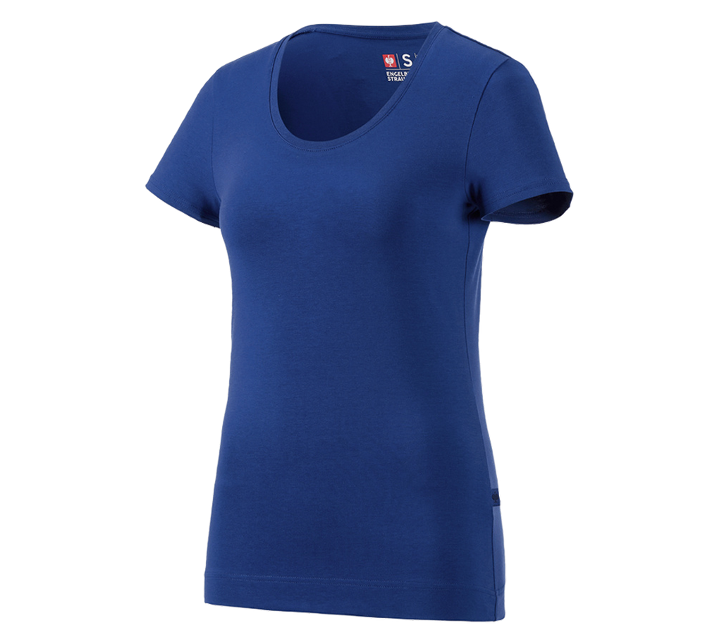 Trička | Svetry | Košile: e.s. Tričko cotton stretch, dámské + modrá chrpa