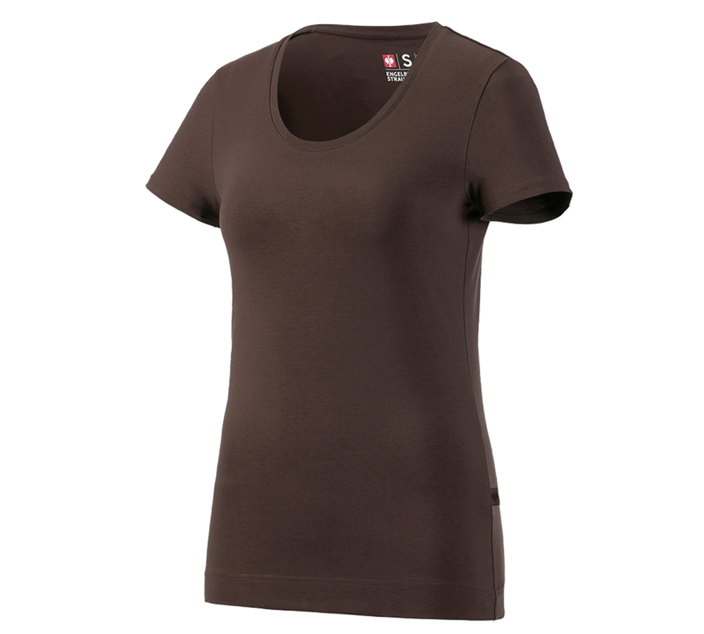 Trička | Svetry | Košile: e.s. Tričko cotton stretch, dámské + kaštan