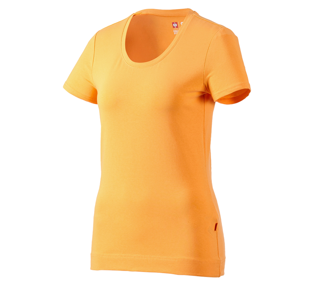 Témata: e.s. Tričko cotton stretch, dámské + světle oranžová