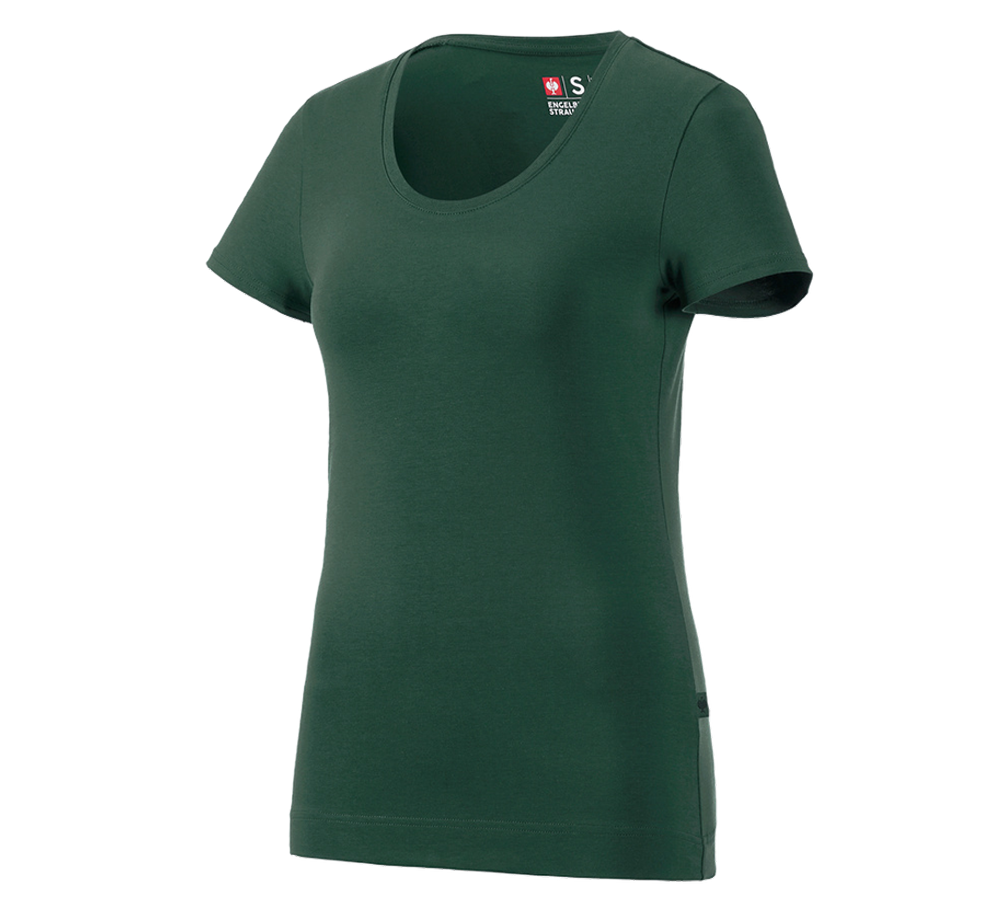 Trička | Svetry | Košile: e.s. Tričko cotton stretch, dámské + zelená