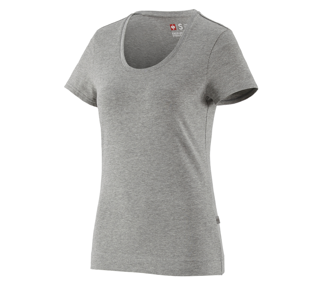 Trička | Svetry | Košile: e.s. Tričko cotton stretch, dámské + šedý melír