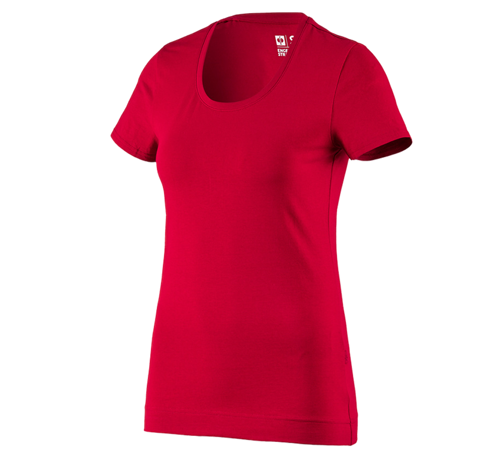 Trička | Svetry | Košile: e.s. Tričko cotton stretch, dámské + ohnivě červená
