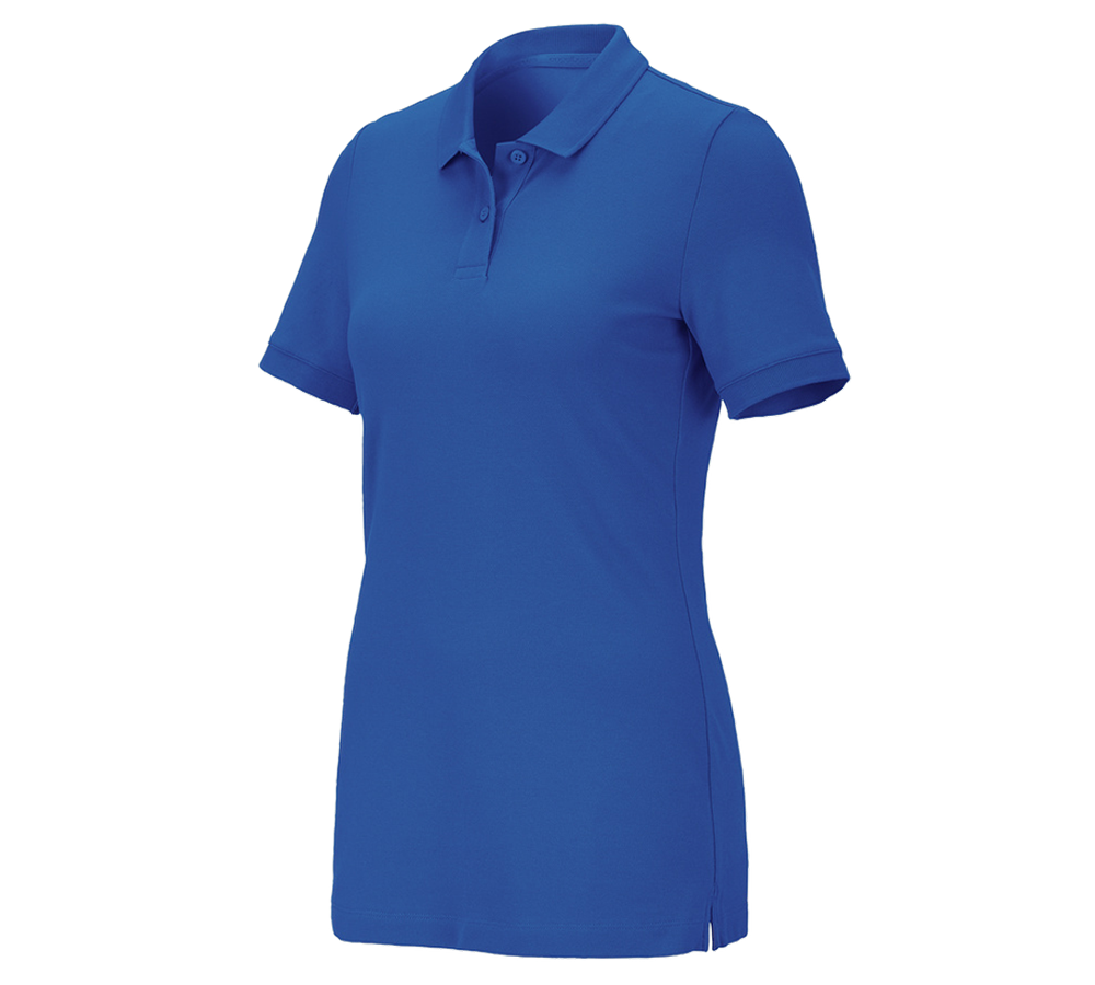Trička | Svetry | Košile: e.s. Pique-Polo cotton stretch, dámské + enciánově modrá