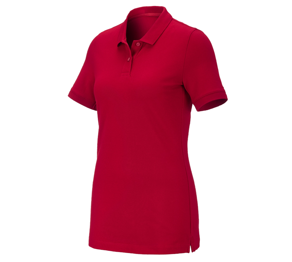Trička | Svetry | Košile: e.s. Pique-Polo cotton stretch, dámské + ohnivě červená
