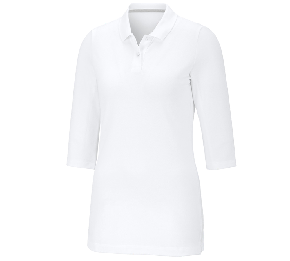Trička | Svetry | Košile: e.s. Pique-Polo 3/4-rukávy cotton stretch, dámské + bílá