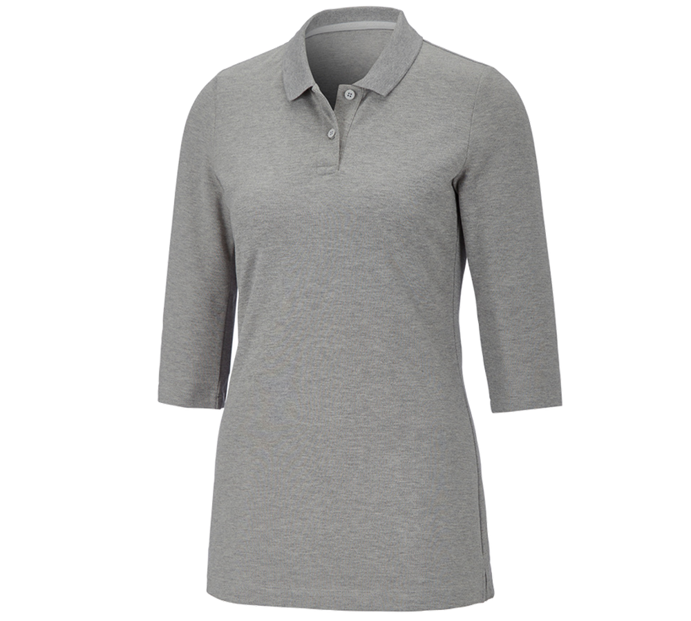 Trička | Svetry | Košile: e.s. Pique-Polo 3/4-rukávy cotton stretch, dámské + šedý melír