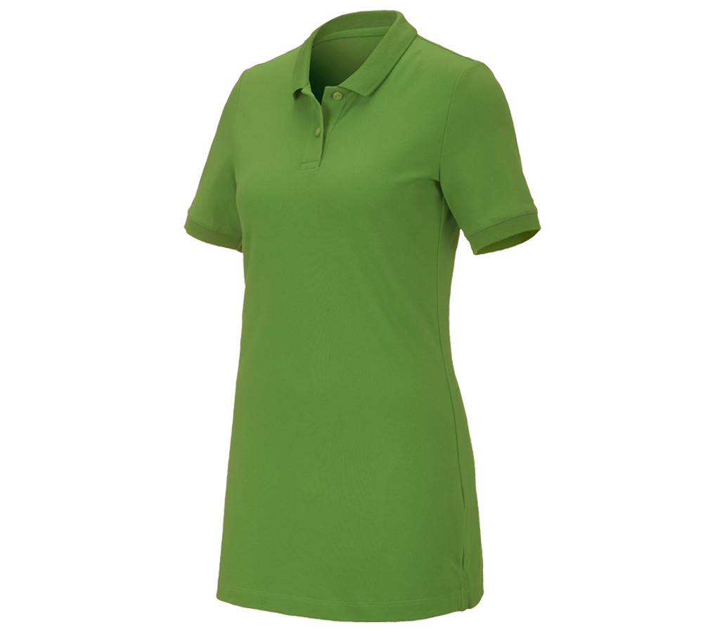 Trička | Svetry | Košile: e.s. Pique-Polo cotton stretch, dámské, long fit + mořská zelená