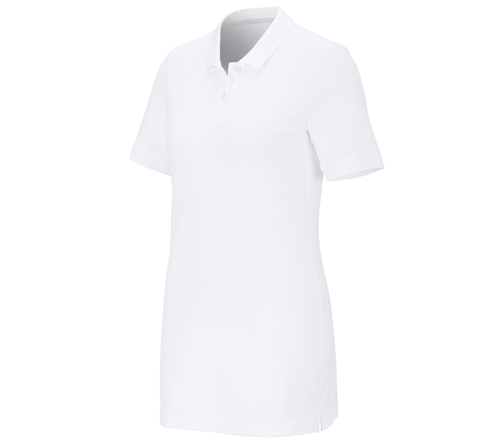 Trička | Svetry | Košile: e.s. Pique-Polo cotton stretch, dámské, long fit + bílá