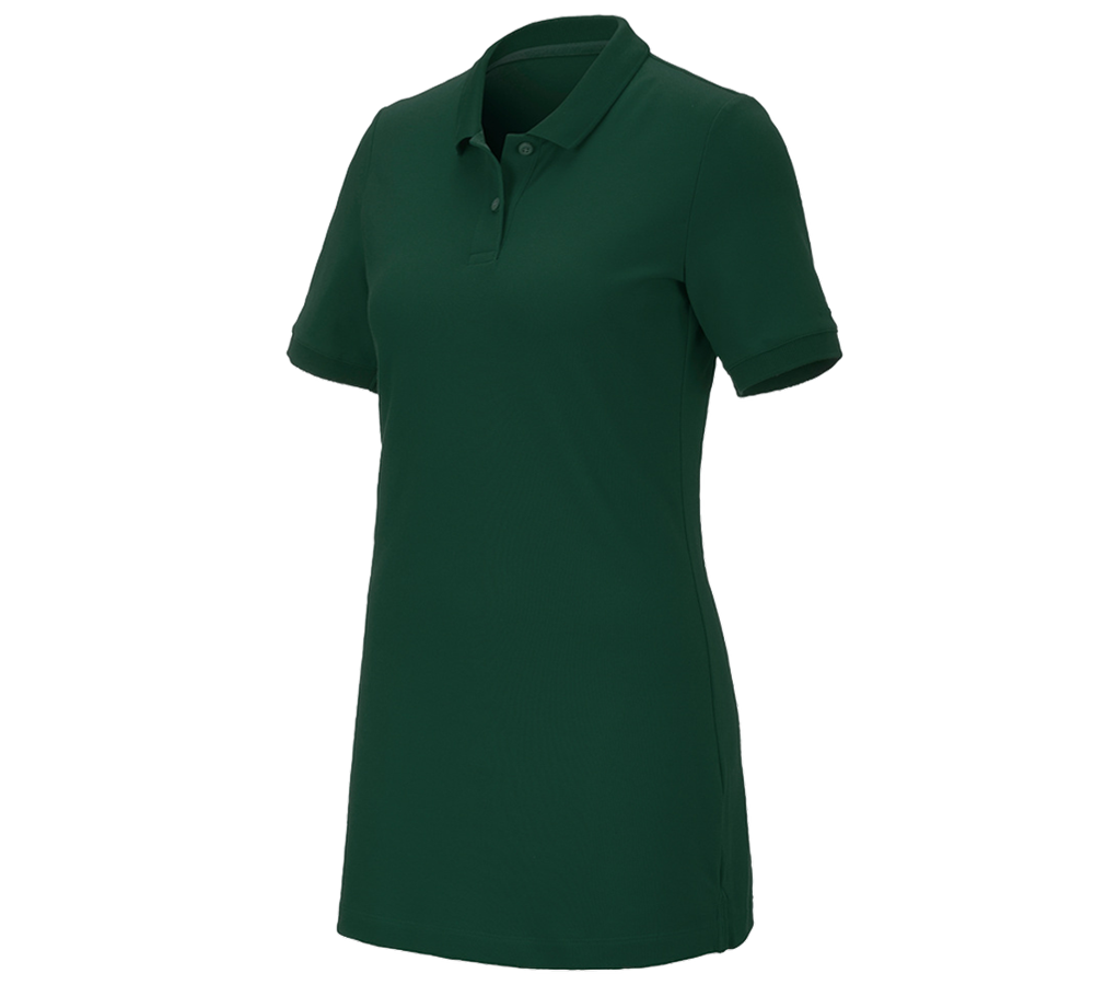 Trička | Svetry | Košile: e.s. Pique-Polo cotton stretch, dámské, long fit + zelená