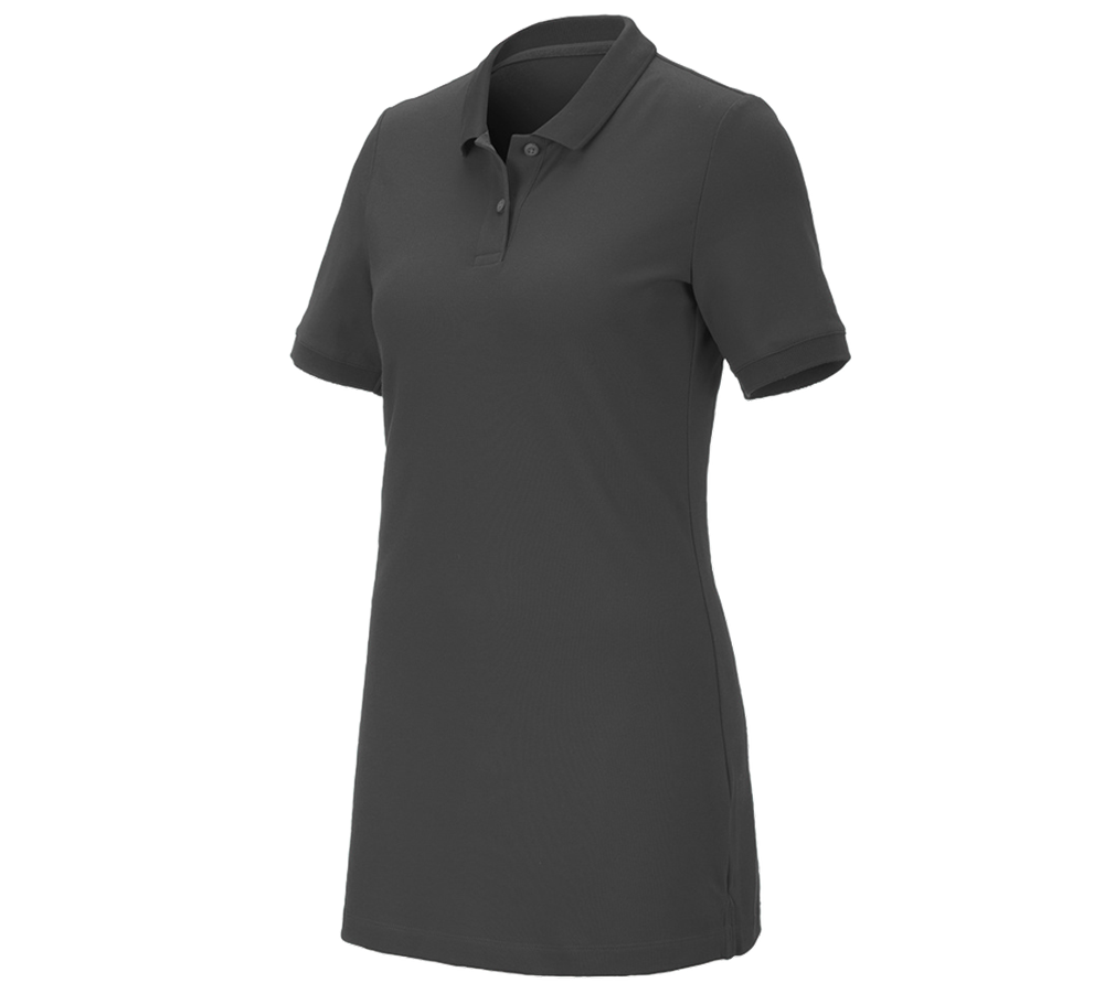 Trička | Svetry | Košile: e.s. Pique-Polo cotton stretch, dámské, long fit + antracit