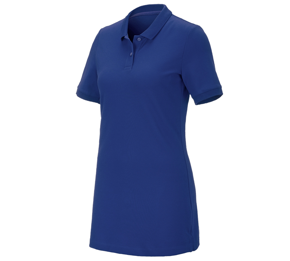 Trička | Svetry | Košile: e.s. Pique-Polo cotton stretch, dámské, long fit + modrá chrpa