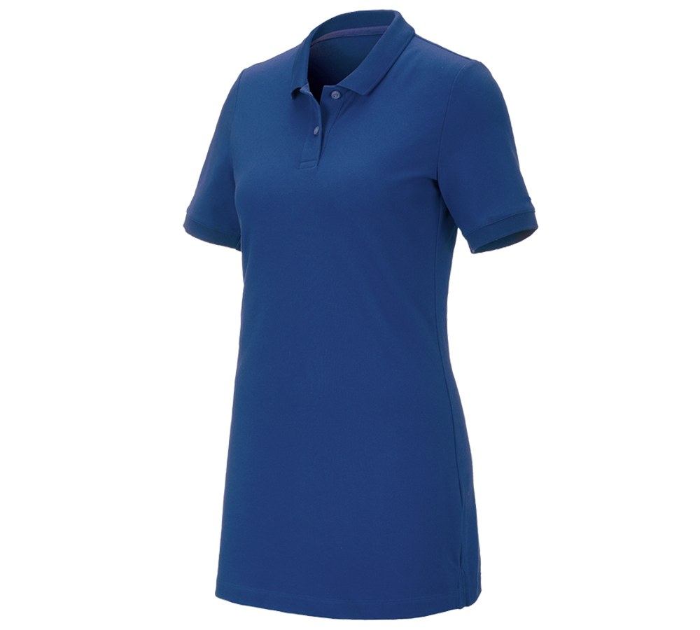 Trička | Svetry | Košile: e.s. Pique-Polo cotton stretch, dámské, long fit + alkalická modrá