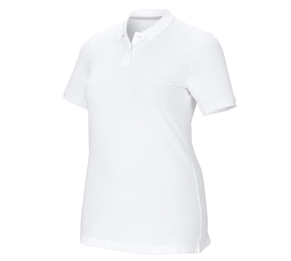 Trička | Svetry | Košile: e.s. Pique-Polo cotton stretch, dámské, plus fit + bílá