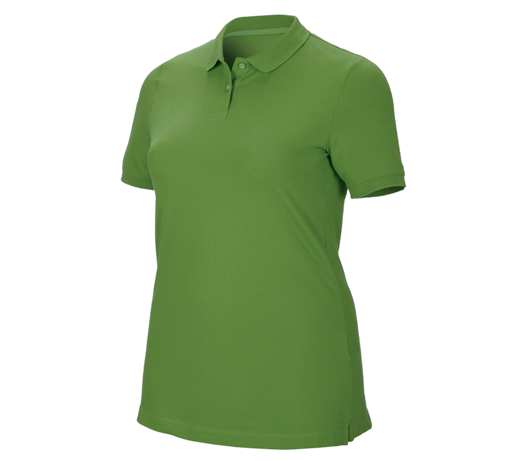 Trička | Svetry | Košile: e.s. Pique-Polo cotton stretch, dámské, plus fit + mořská zelená