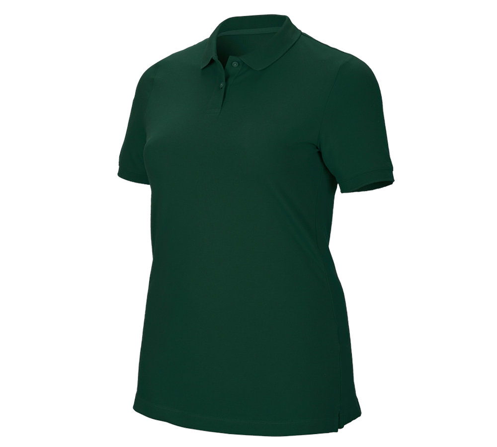 Trička | Svetry | Košile: e.s. Pique-Polo cotton stretch, dámské, plus fit + zelená