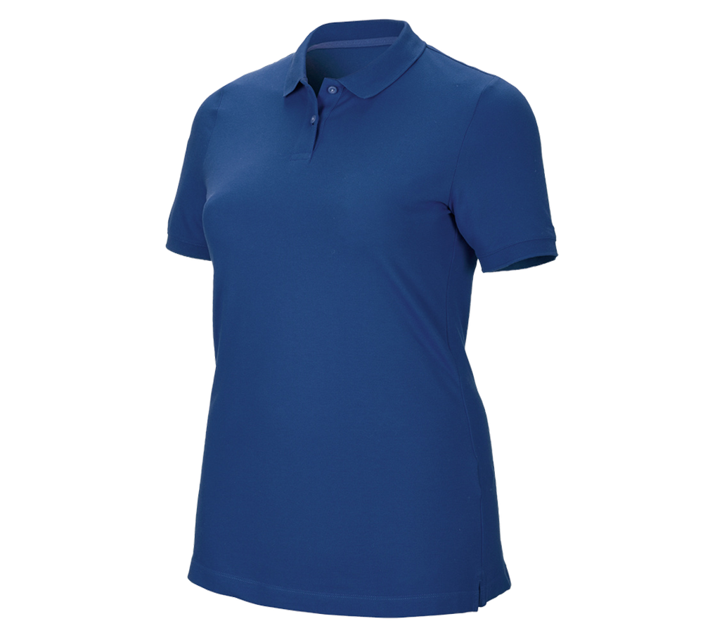 Trička | Svetry | Košile: e.s. Pique-Polo cotton stretch, dámské, plus fit + alkalická modrá