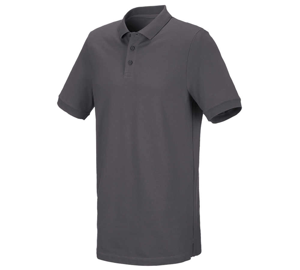 Trička, svetry & košile: e.s. Pique-Polo cotton stretch, long fit + antracit