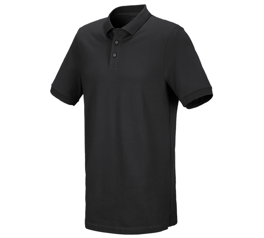 Trička, svetry & košile: e.s. Pique-Polo cotton stretch, long fit + černá