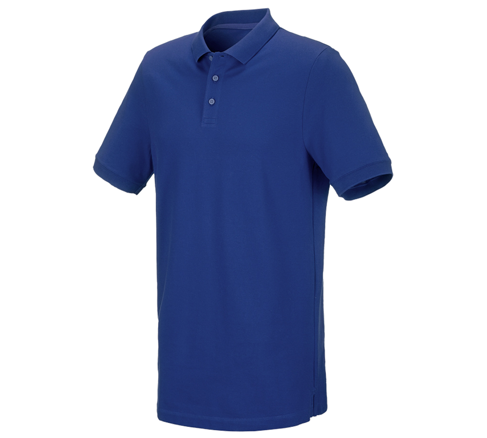 Trička, svetry & košile: e.s. Pique-Polo cotton stretch, long fit + modrá chrpa