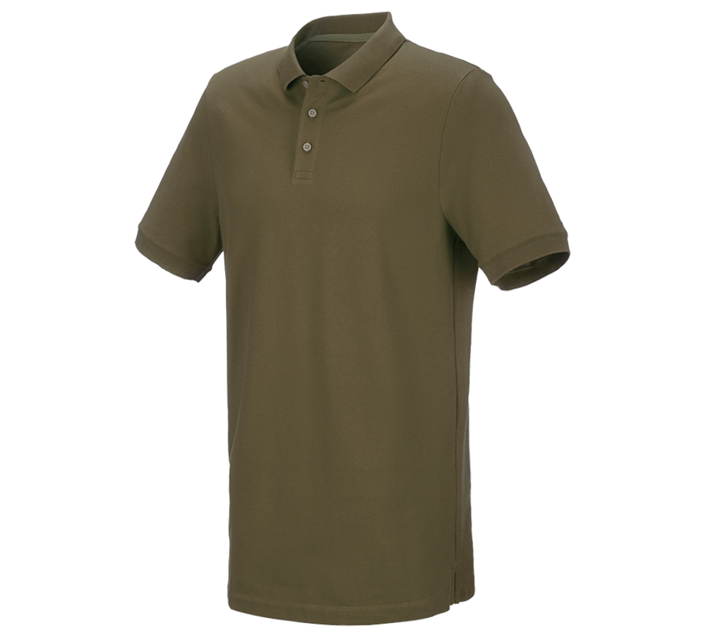 Trička, svetry & košile: e.s. Pique-Polo cotton stretch, long fit + bahnitá zelená