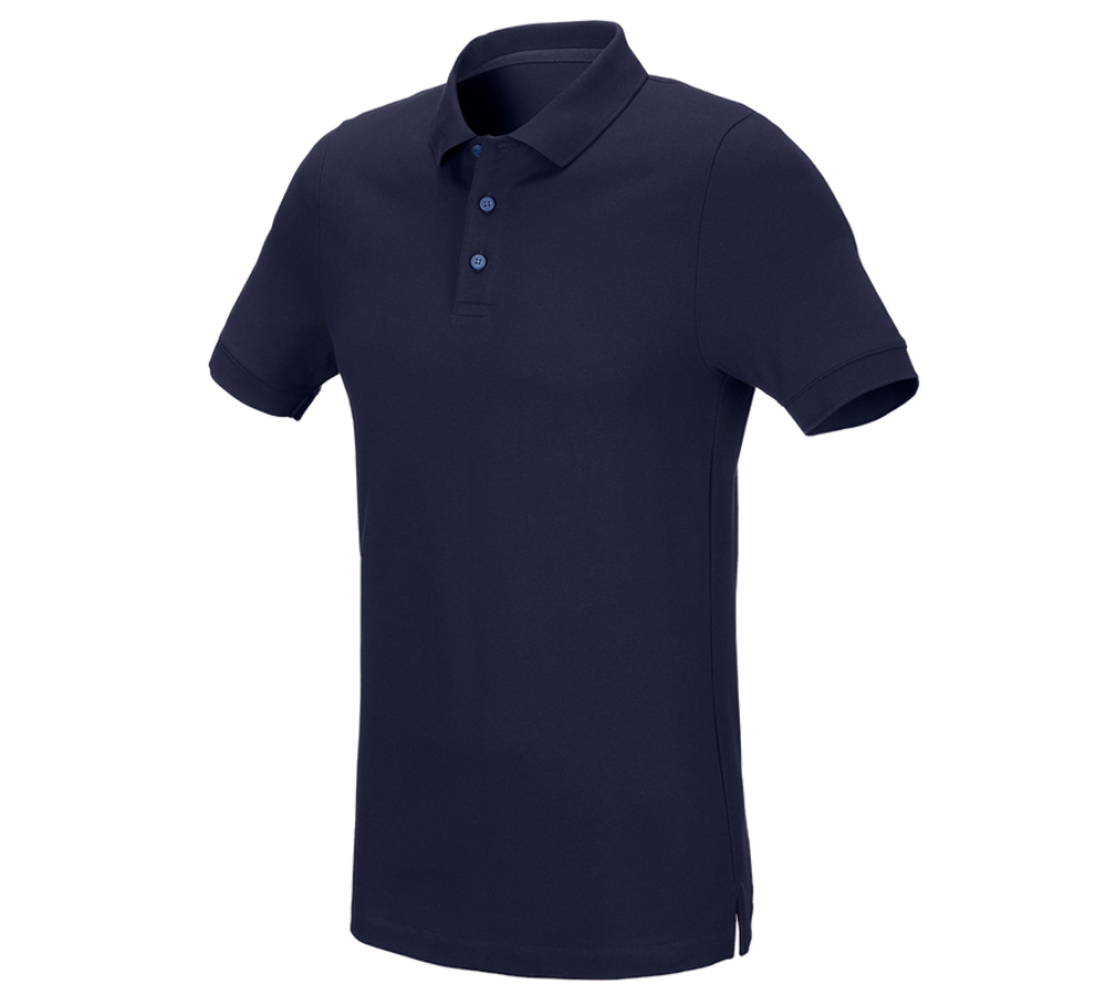 Trička, svetry & košile: e.s. Pique-Polo cotton stretch, slim fit + tmavomodrá