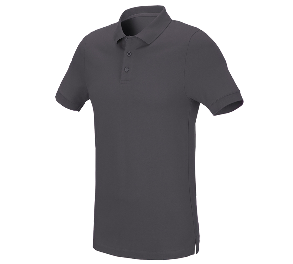 Trička, svetry & košile: e.s. Pique-Polo cotton stretch, slim fit + antracit