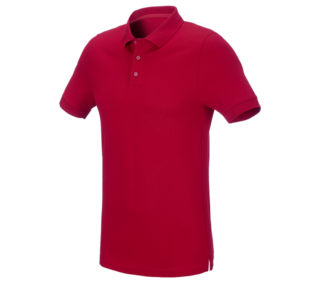 Trička, svetry & košile: e.s. Pique-Polo cotton stretch, slim fit + ohnivě červená